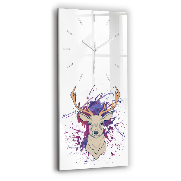 Vertical wall clock Deer vector illustration