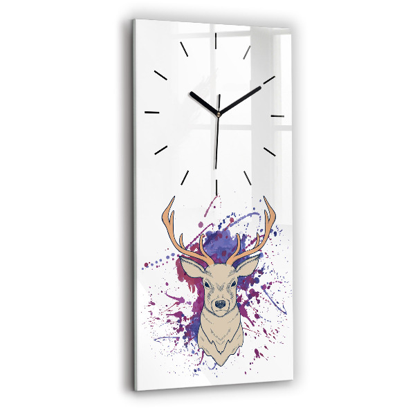 Vertical wall clock Deer vector illustration