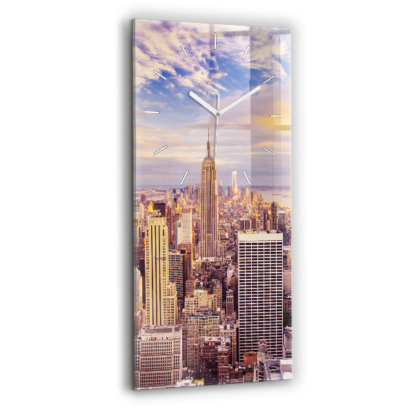 Vertical wall clock Sunset New York