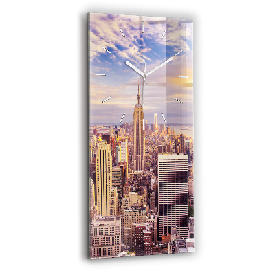 Vertical wall clock Sunset New York