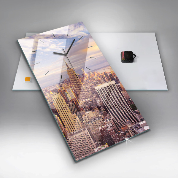 Vertical wall clock Sunset New York