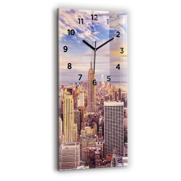 Vertical wall clock Sunset New York