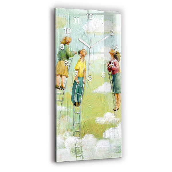 Vertical wall clock People on the ladder