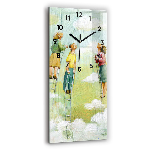 Vertical wall clock People on the ladder