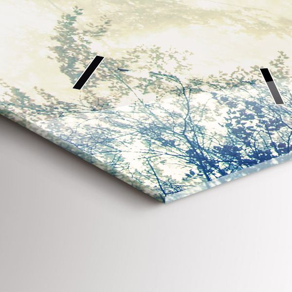 Vertical wall clock Autumn road Forest Fog