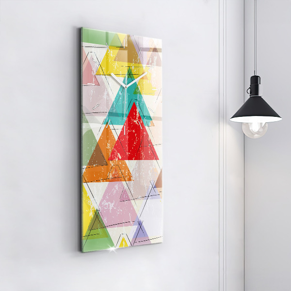Vertical wall clock Geometric Triangles