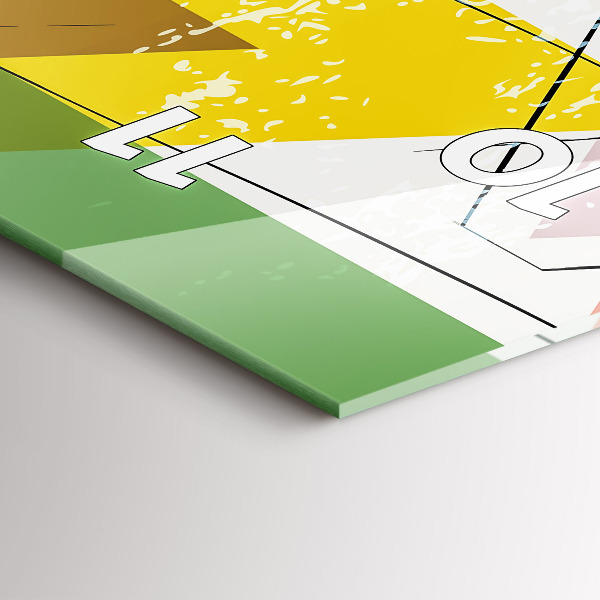 Vertical wall clock Geometric Triangles