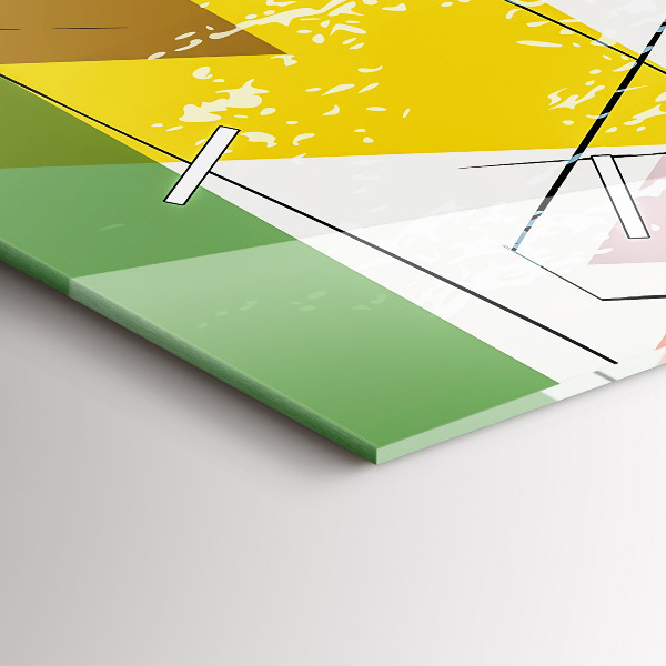 Vertical wall clock Geometric Triangles