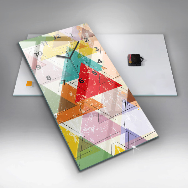 Vertical wall clock Geometric Triangles