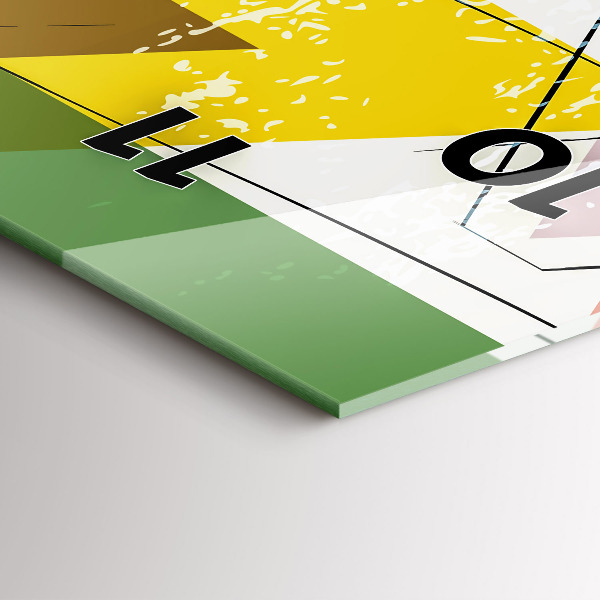 Vertical wall clock Geometric Triangles