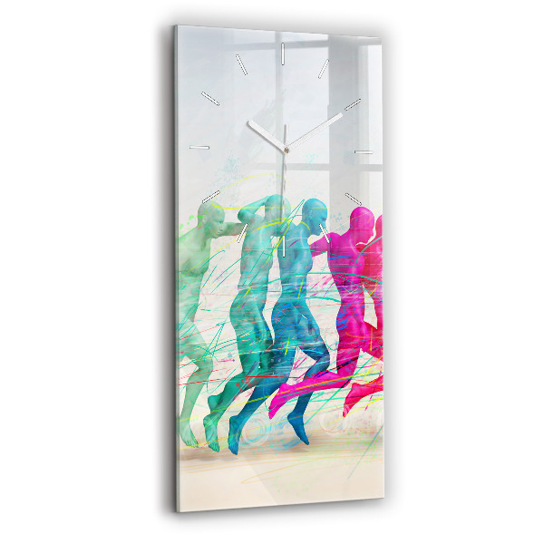 Vertical wall clock Colorful people