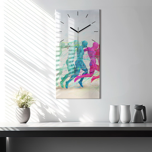 Vertical wall clock Colorful people