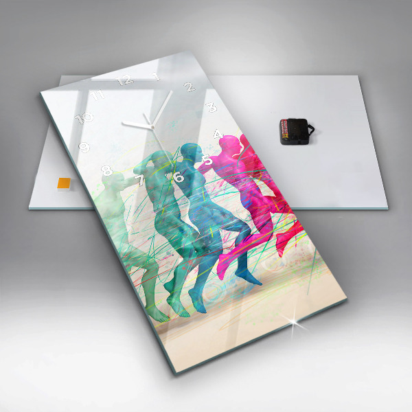 Vertical wall clock Colorful people