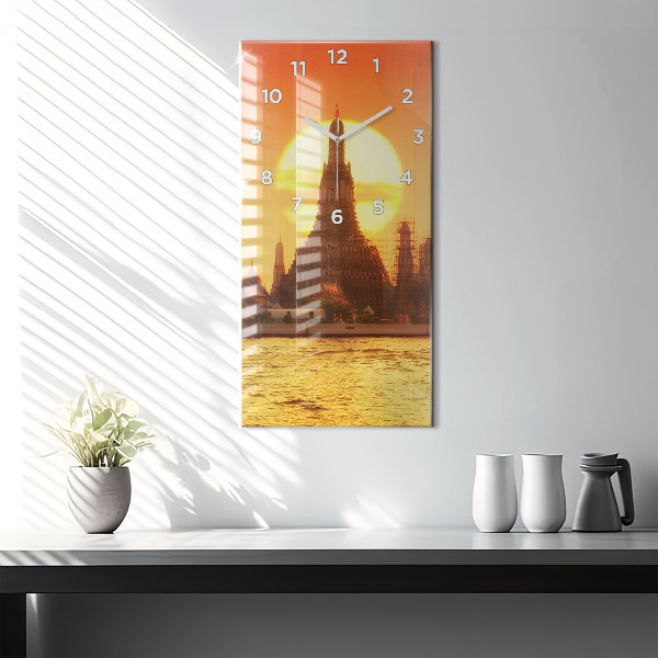 Vertical wall clock Wat arun bangkok thailand