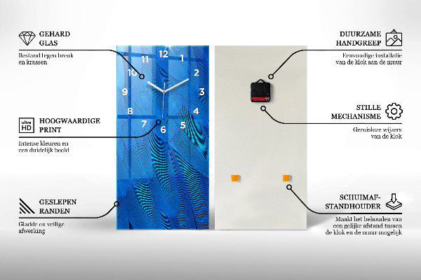 Vertical wall clock Flying birds