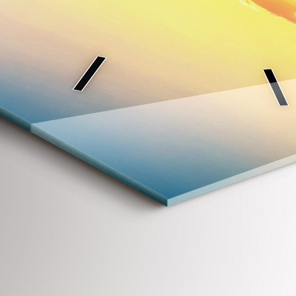 Vertical wall clock Sunset over the hills