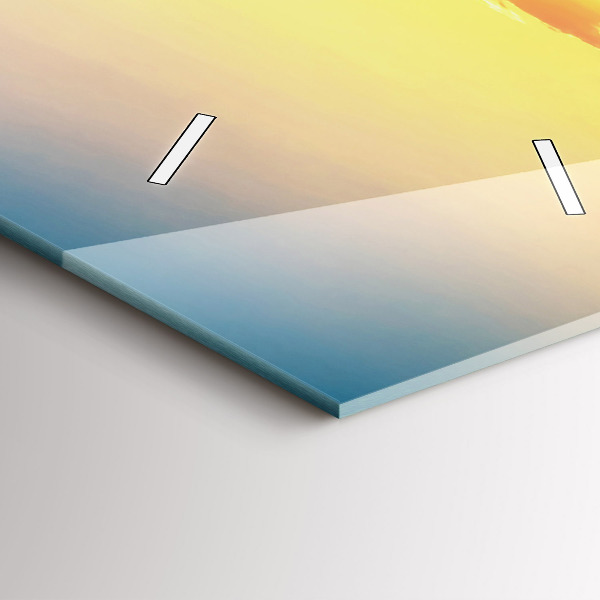 Vertical wall clock Sunset over the hills