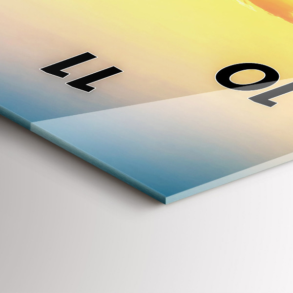 Vertical wall clock Sunset over the hills