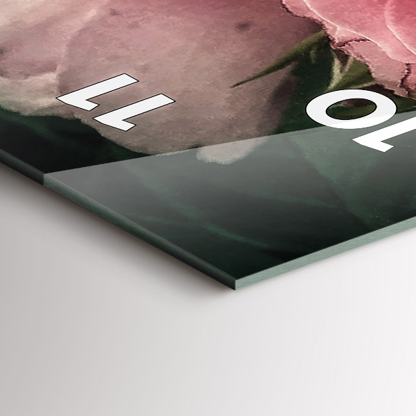 Vertical wall clock Bouquet of pink roses