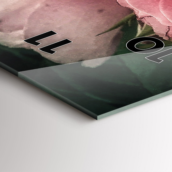 Vertical wall clock Bouquet of pink roses