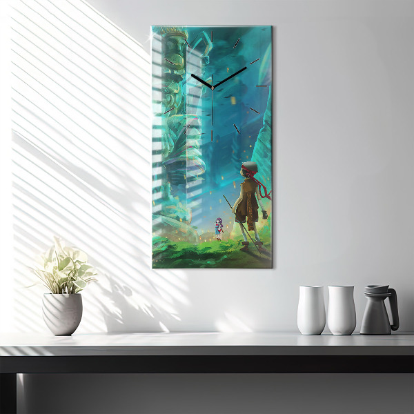 Vertical wall clock Children in the forest