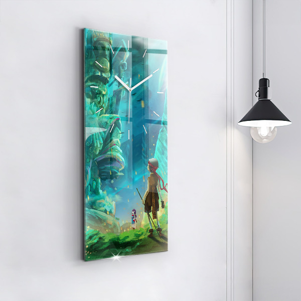 Vertical wall clock Children in the forest