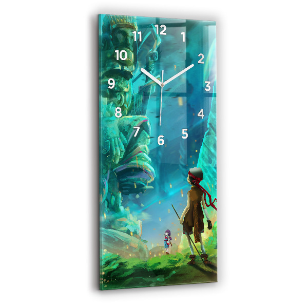Vertical wall clock Children in the forest