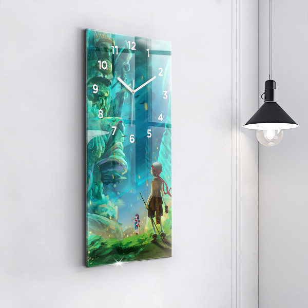 Vertical wall clock Children in the forest