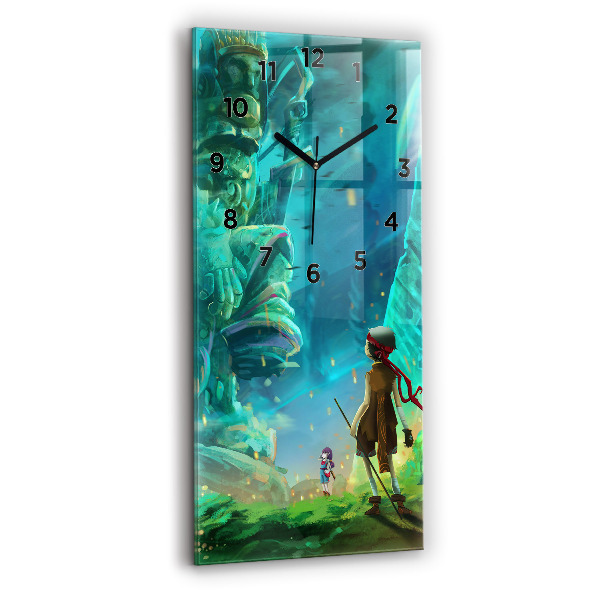 Vertical wall clock Children in the forest