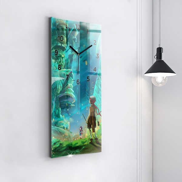Vertical wall clock Children in the forest