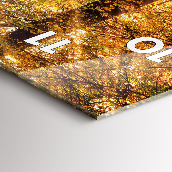 Vertical wall clock Autumn forest scenery