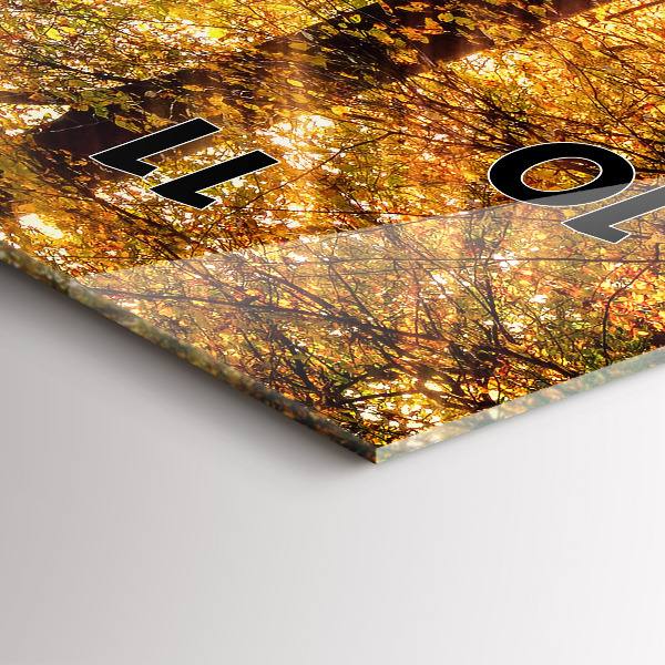 Vertical wall clock Autumn forest scenery