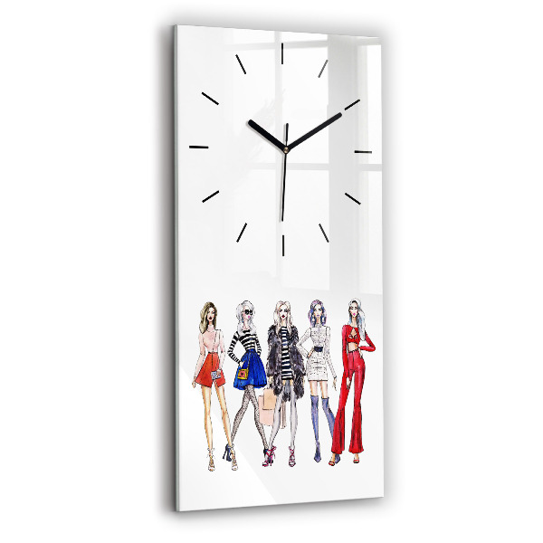 Vertical wall clock Fashionable girls