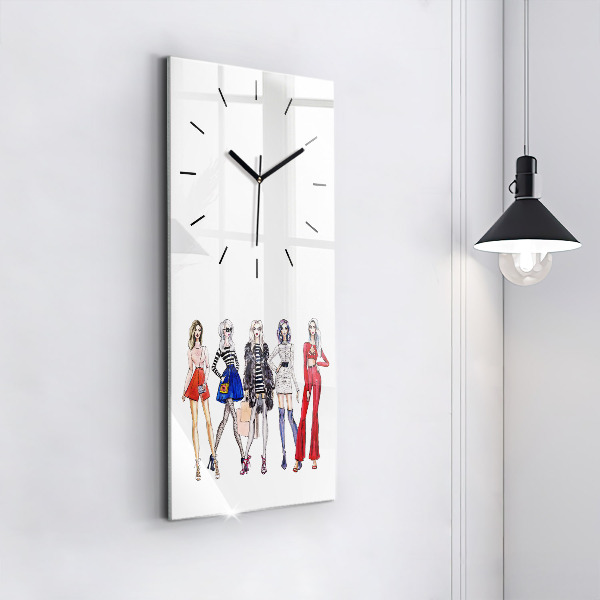 Vertical wall clock Fashionable girls