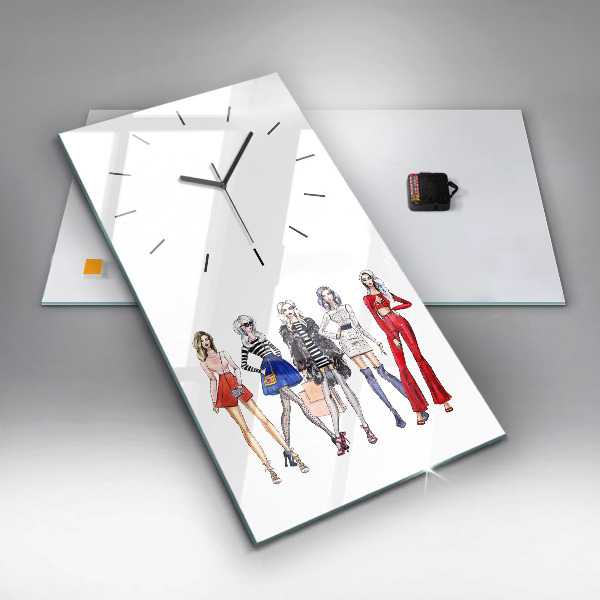 Vertical wall clock Fashionable girls
