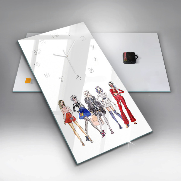 Vertical wall clock Fashionable girls