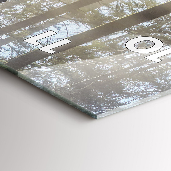 Vertical wall clock Forest in the fog