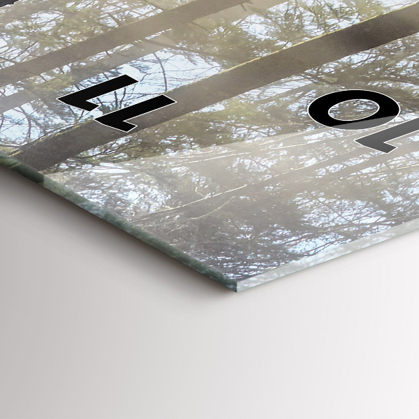 Vertical wall clock Forest in the fog