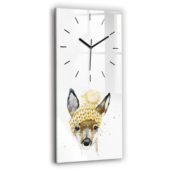 Vertical wall clock A deer