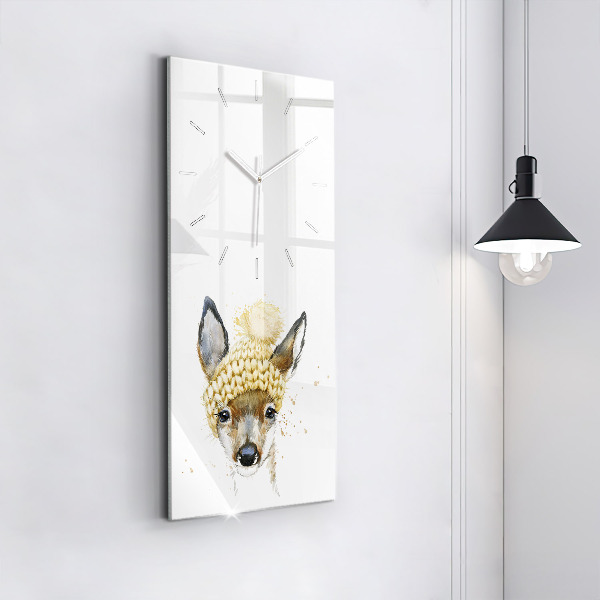 Vertical wall clock A deer