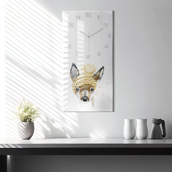 Vertical wall clock A deer
