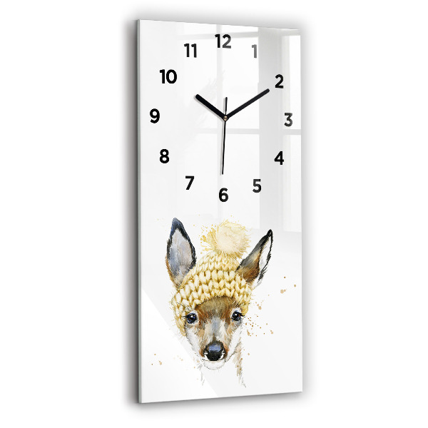 Vertical wall clock A deer