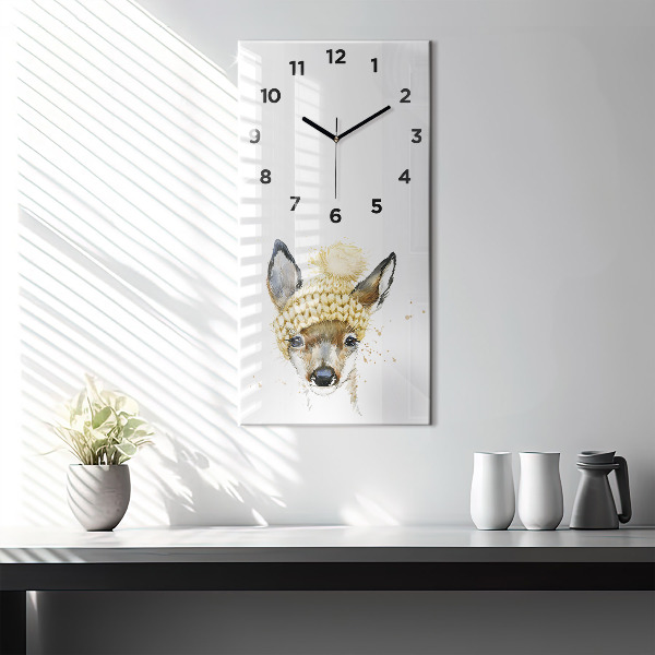 Vertical wall clock A deer