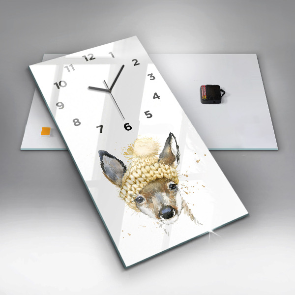 Vertical wall clock A deer