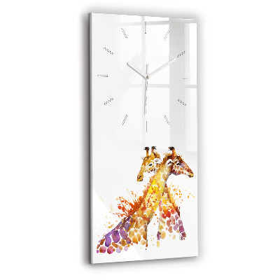 Vertical wall clock Giraffe - watercolor