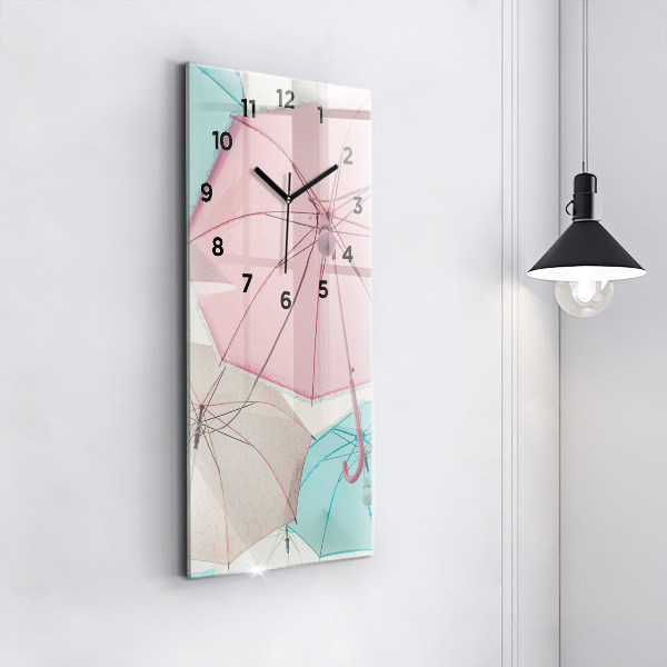 Vertical wall clock Pastel umbrellas