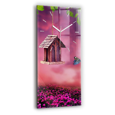Vertical wall clock Birdhouse