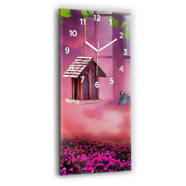 Vertical wall clock Birdhouse