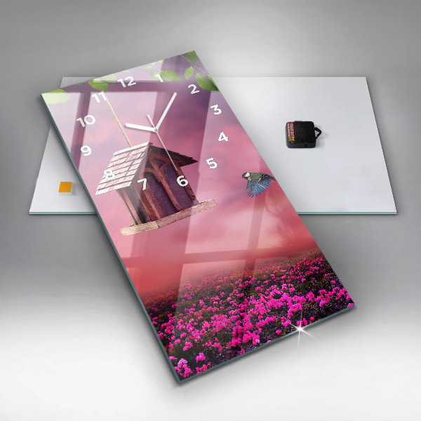 Vertical wall clock Birdhouse