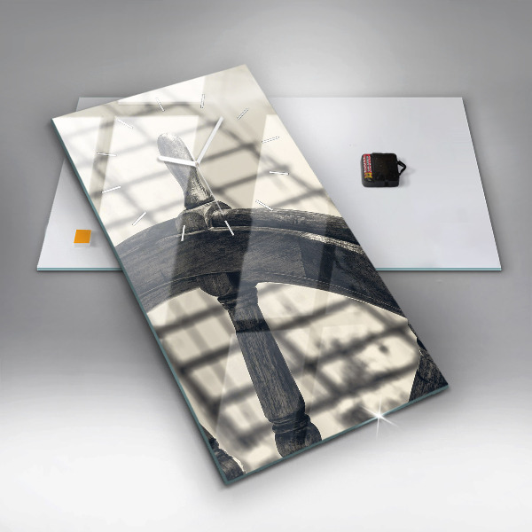 Vertical wall clock Ancient ship